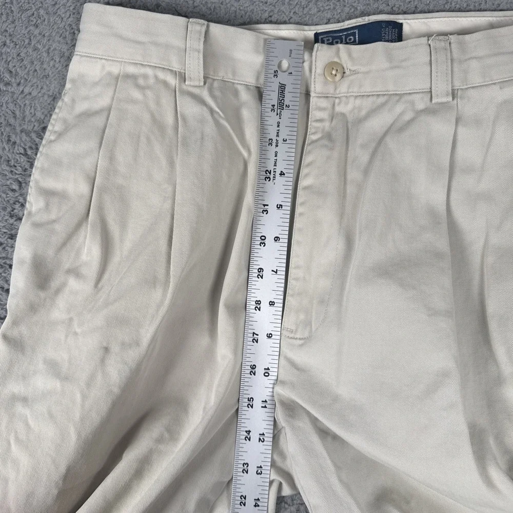 VTG Polo Ralph Lauren Hammond Pants Men's 33x32 Chino Pleated Cuffed Preppy